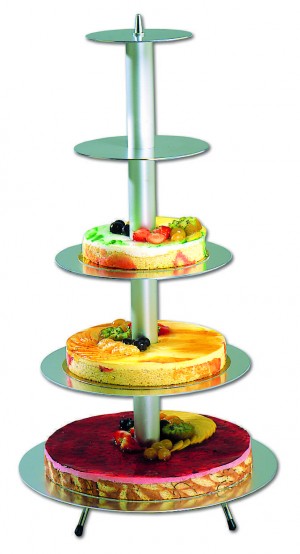 Présentoi rond - 5 étages - Aluminium