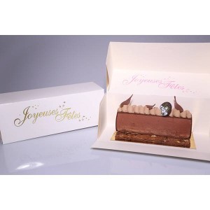 Boite bûche Joyeuses Fêtes - 25x11x11 cm