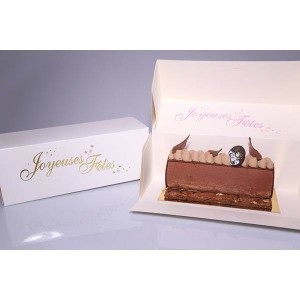 Boite bûche Joyeuses Fêtes - 30x11x11 cm