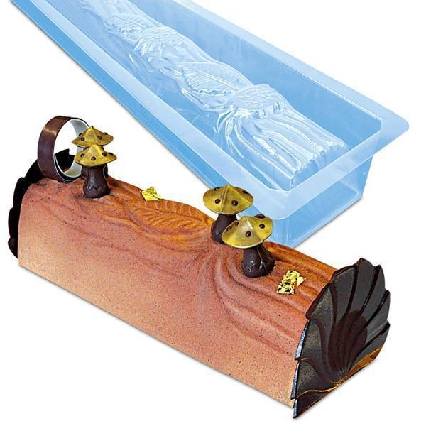 Moule bûche feuilles - x12