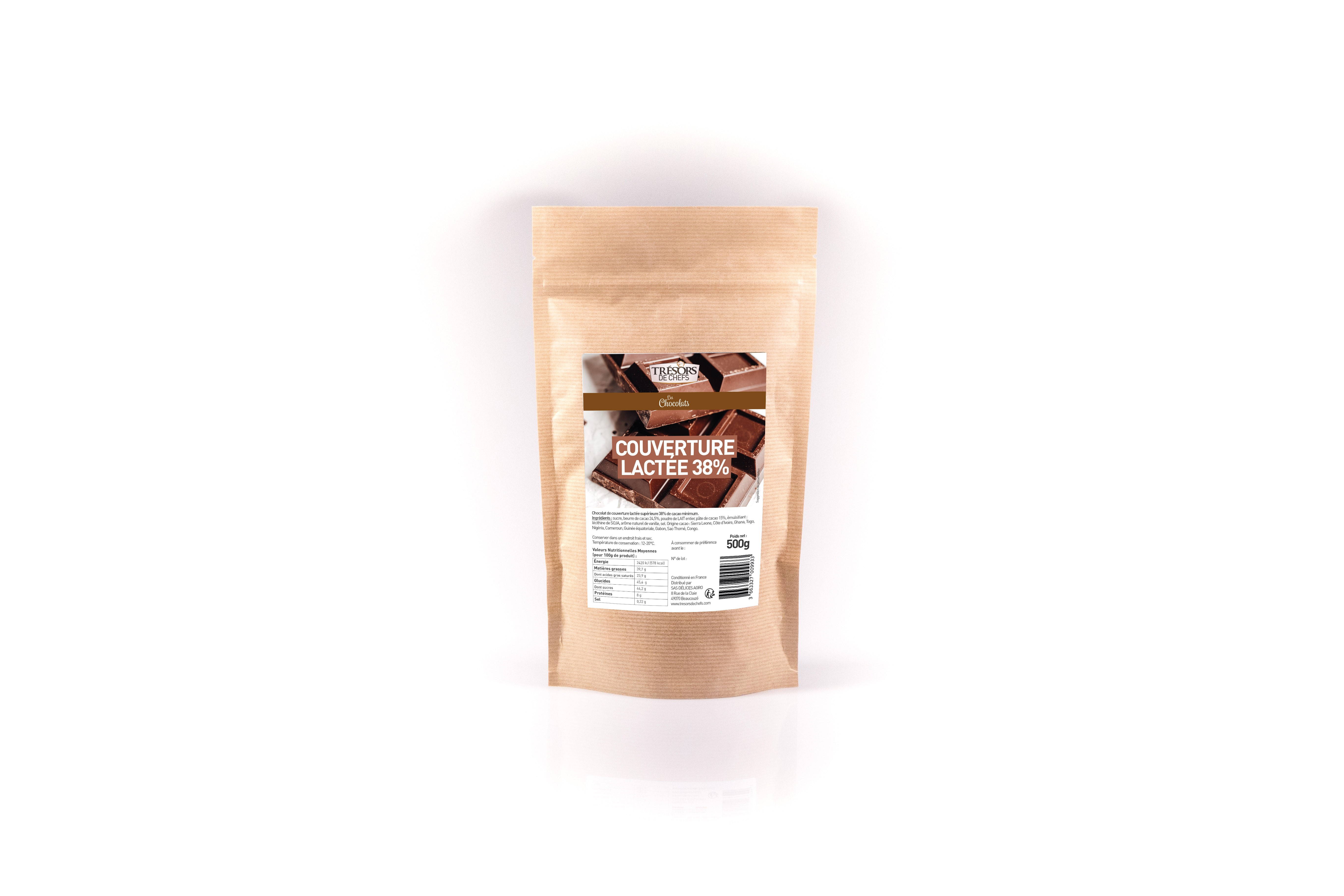 Chocolat lait supérieur 38% - 500 g