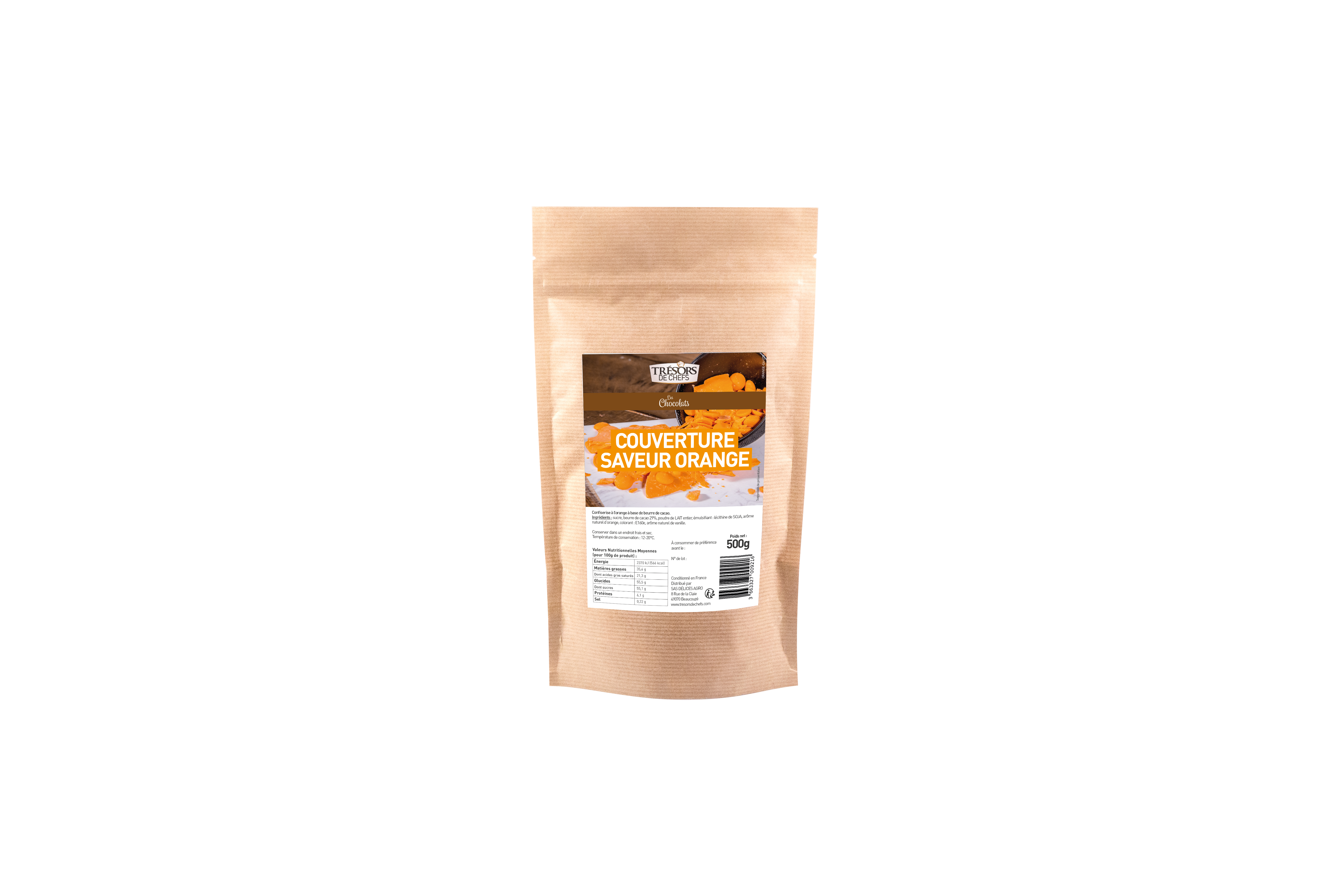 Chocolat saveur orange 29% - 500 g