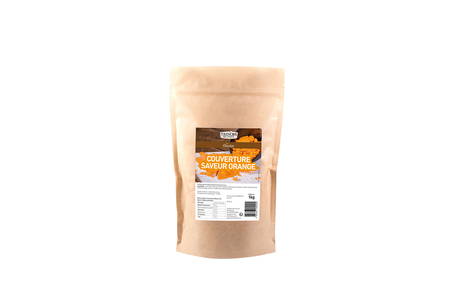 Chocolat  aromatisé orange - 1 kg