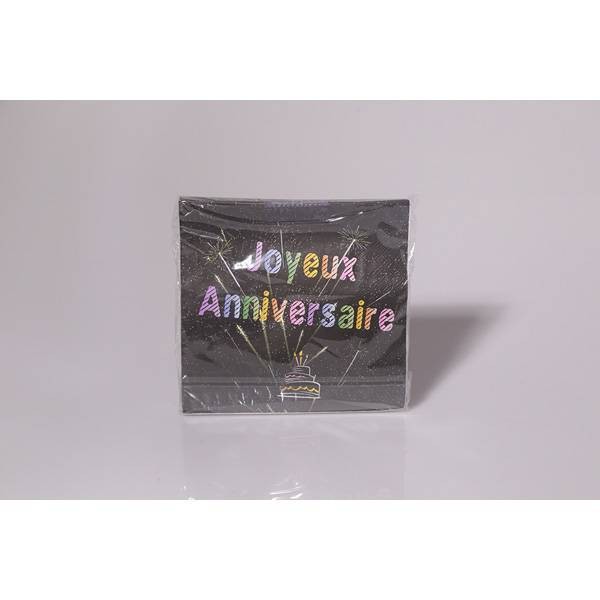 Serviette anniversaire - pqt 20 