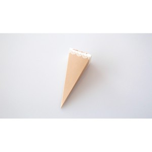 Cornet carton avana/dentelle