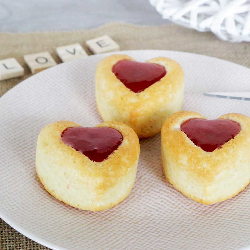 Recette de financiers à la fraise - forme coeur