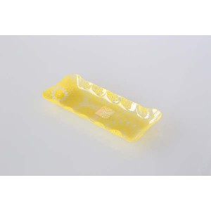 Plateau rectangle PVC jaune