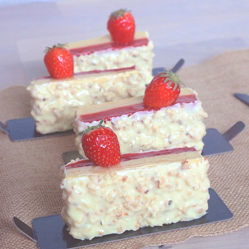 Recette de barre chocolat blanc fraise