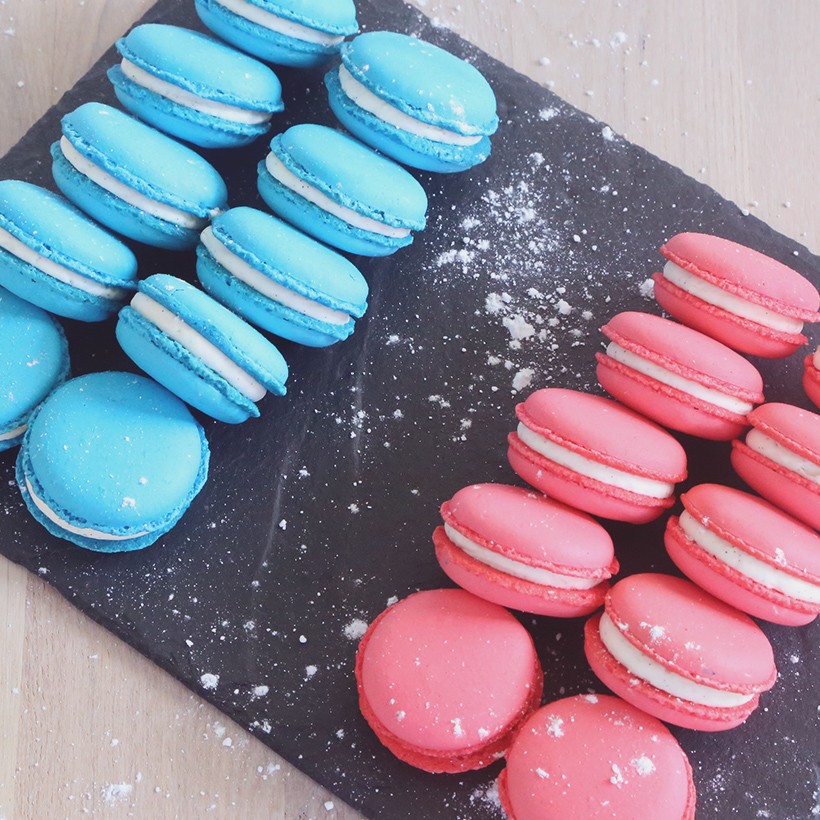 Recette de macarons roses ou bleus