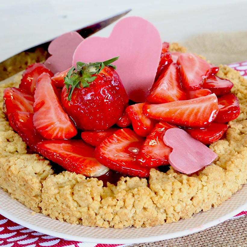 Recette de tarte aux fraises et crumble