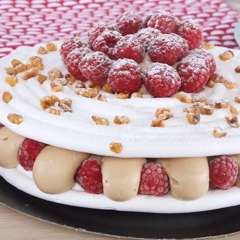 Recette de meringue gianduja framboise