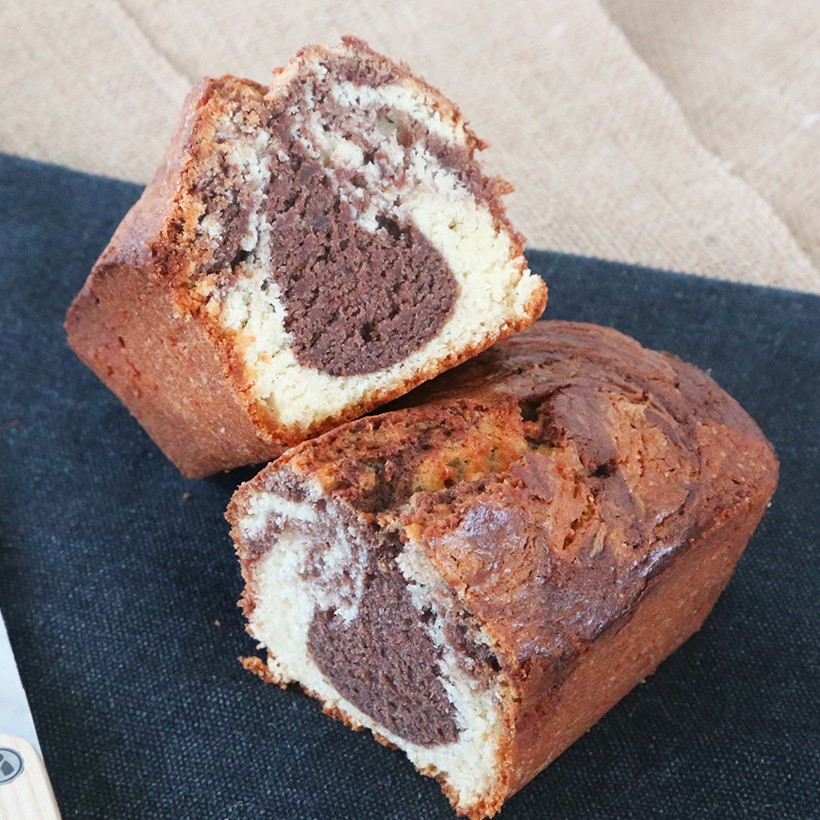 Recette de cake marbré vanille chocolat