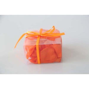 Boite pétales en tissu orange