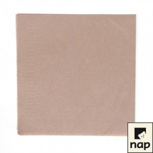 Serviettes cocktail - Taupe - Paquet de 100