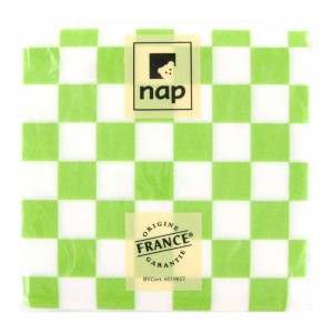 Serviette Damier - Pistache - Paquet de 40