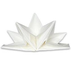 Serviette plié étoile - Blanc - Paquet de 12
