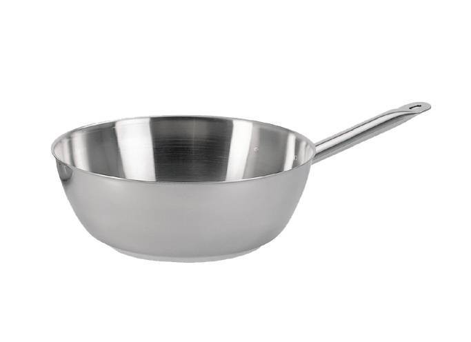 Sauteuse évasée bombée inox - Sans couvercle - 24cm