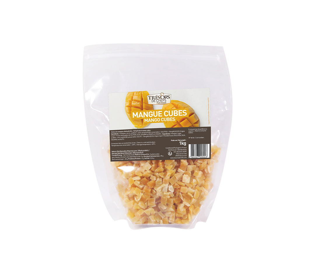 Mangues séchées en cubes - 1 kg
