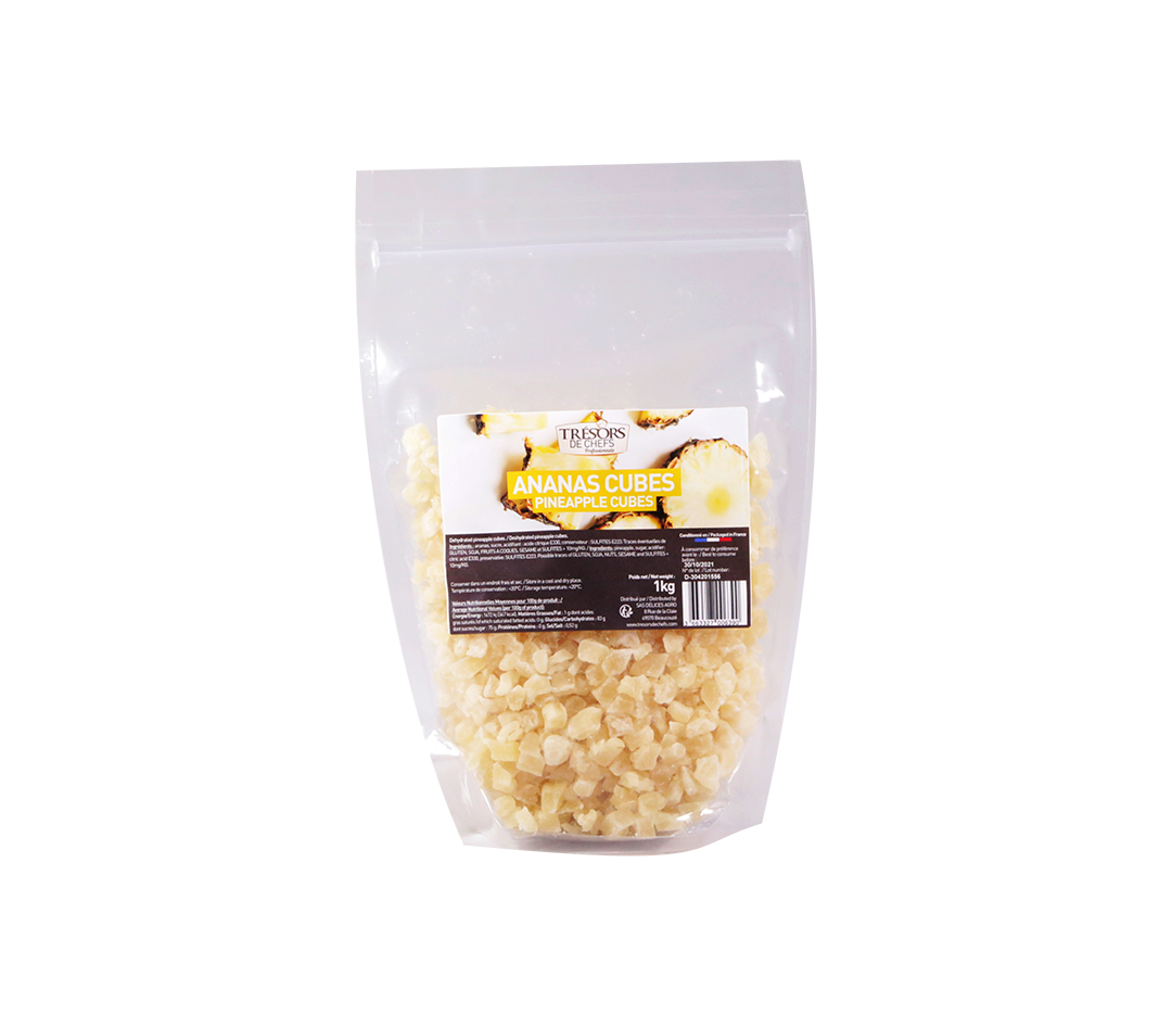 Ananas séchés en cube - 1Kg