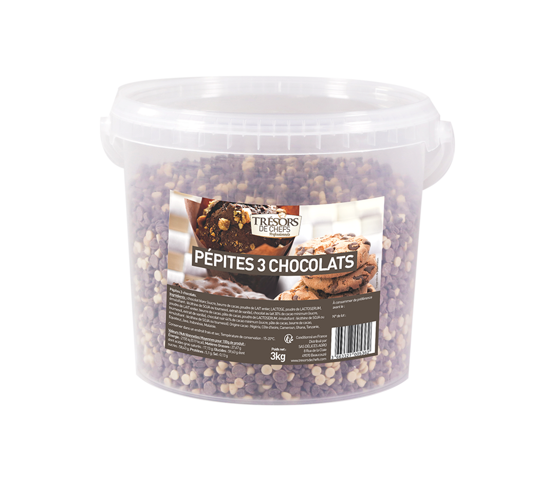 Pépites aux 3 chocolats - 3 kg