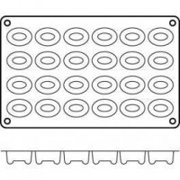 Moules silicone 24 savarins ovales.