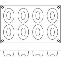 Moules silicone 8 savarins ovales.