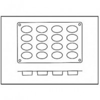 Moules silicone 16 mini ovales.