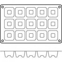 Moules silicone 15 savarins carrés.