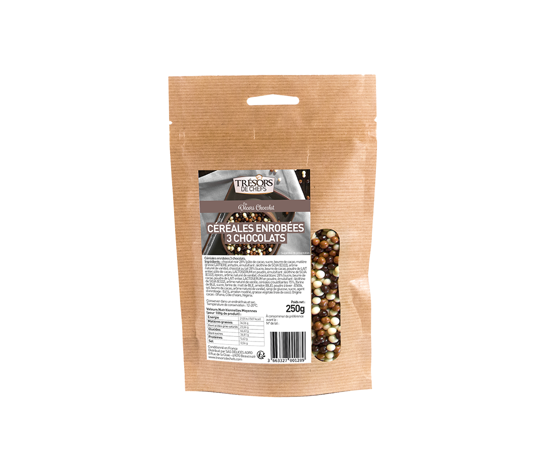 Céréales enrobées 3 chocolats - 250 g