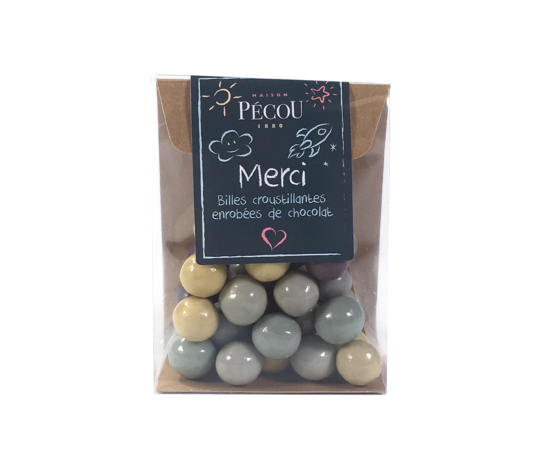 Billes gourmandes "merci" sachet 100g