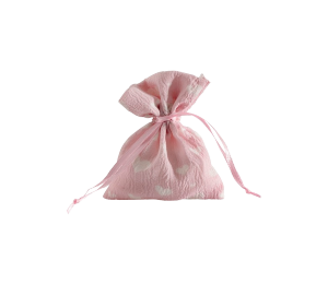 POCHON ROSE COEURS BLCS 8H10CM