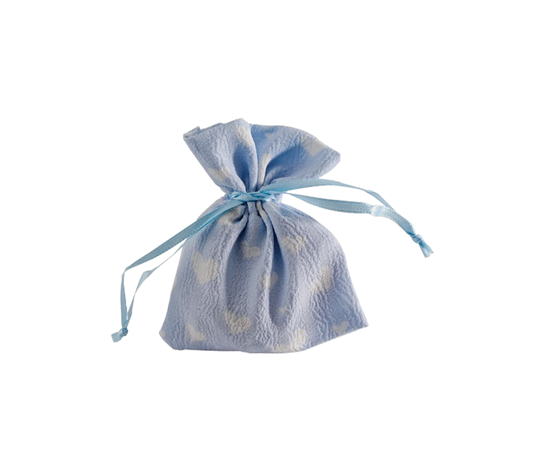 POCHON BLEU COEURS BLCS 8H10CM