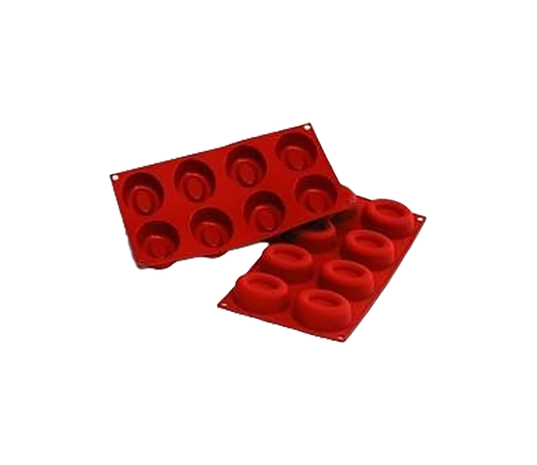 Moules silicone 8 savarins ovales.