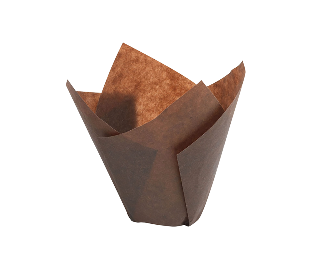 Caissette Tulip marron x 2000 - 50 x 95 mm