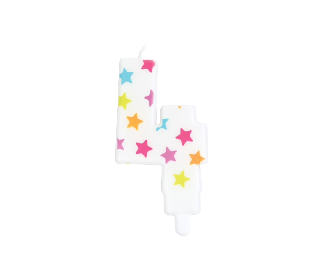 BOUGIE CHIFFRE N°4  "ETOILE" SCRAPCOOKIN