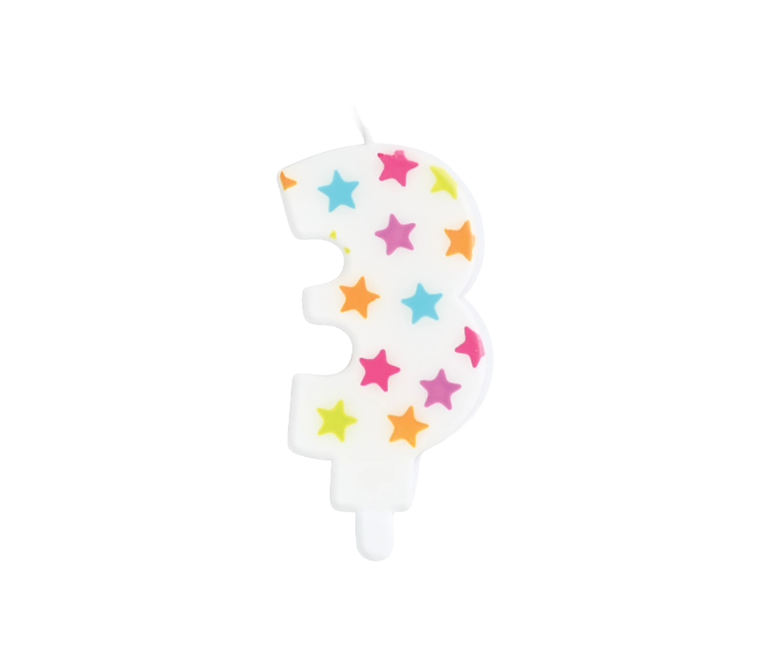 BOUGIE CHIFFRE N°3  "ETOILE" SCRAPCOOKIN