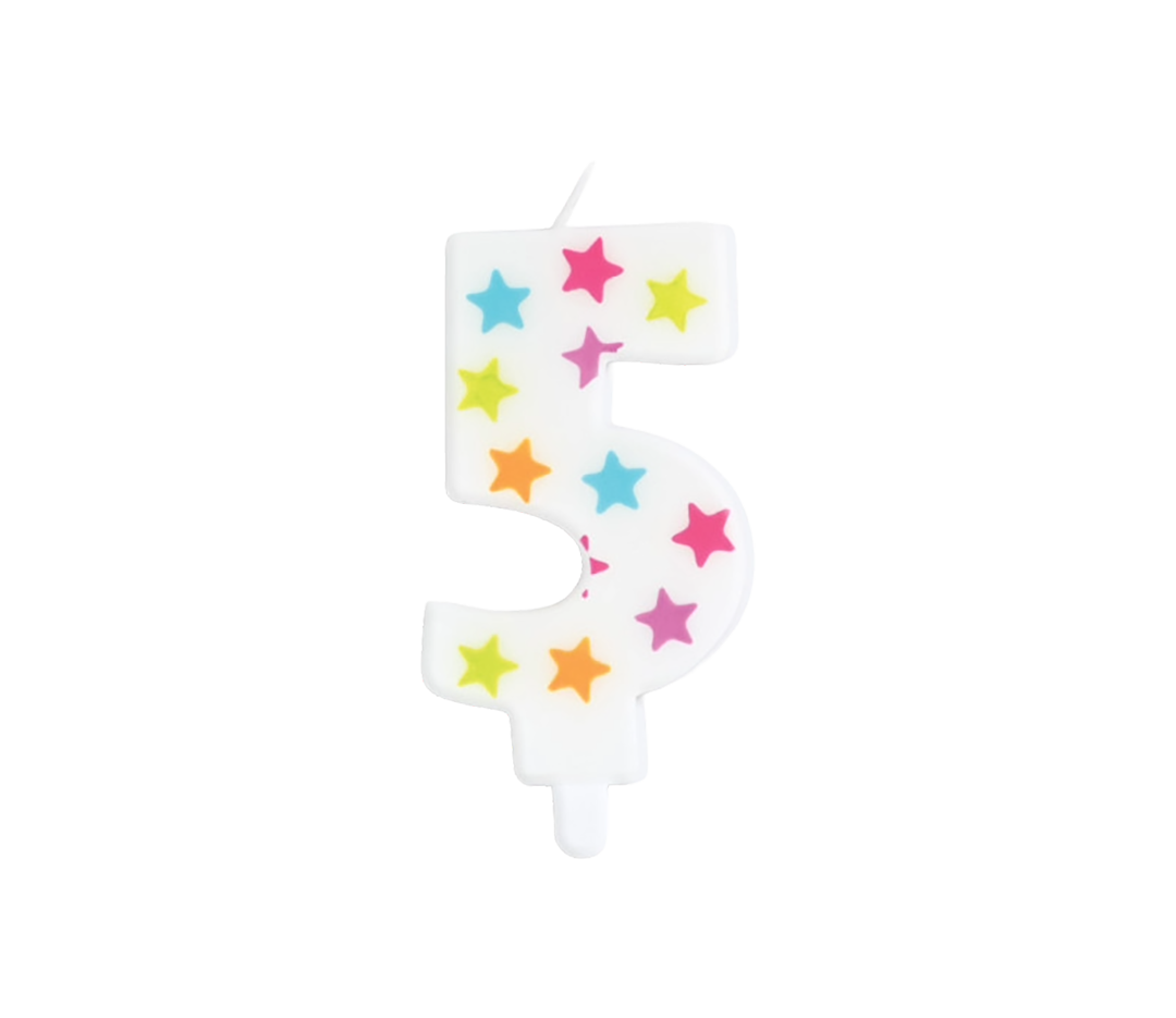 BOUGIE CHIFFRE N°5  "ETOILE" SCRAPCOOKIN
