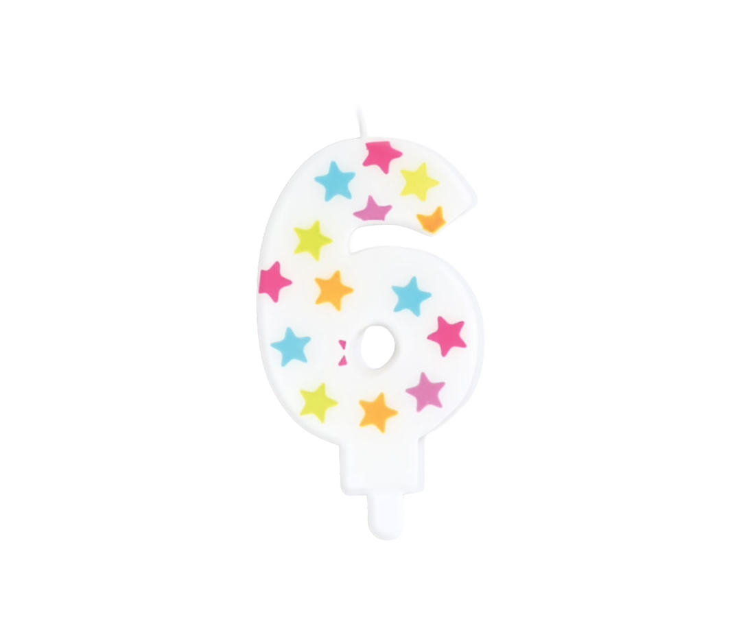 BOUGIE CHIFFRE N°6  "ETOILE" SCRAPCOOKIN