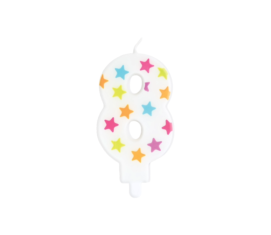 BOUGIE CHIFFRE N°8  "ETOILE" SCRAPCOOKIN