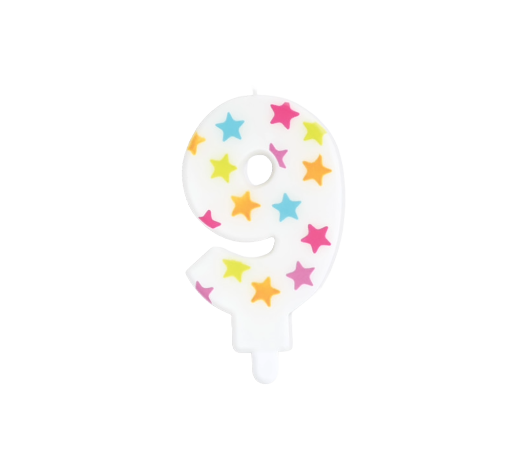 BOUGIE CHIFFRE N°9  "ETOILE" SCRAPCOOKIN