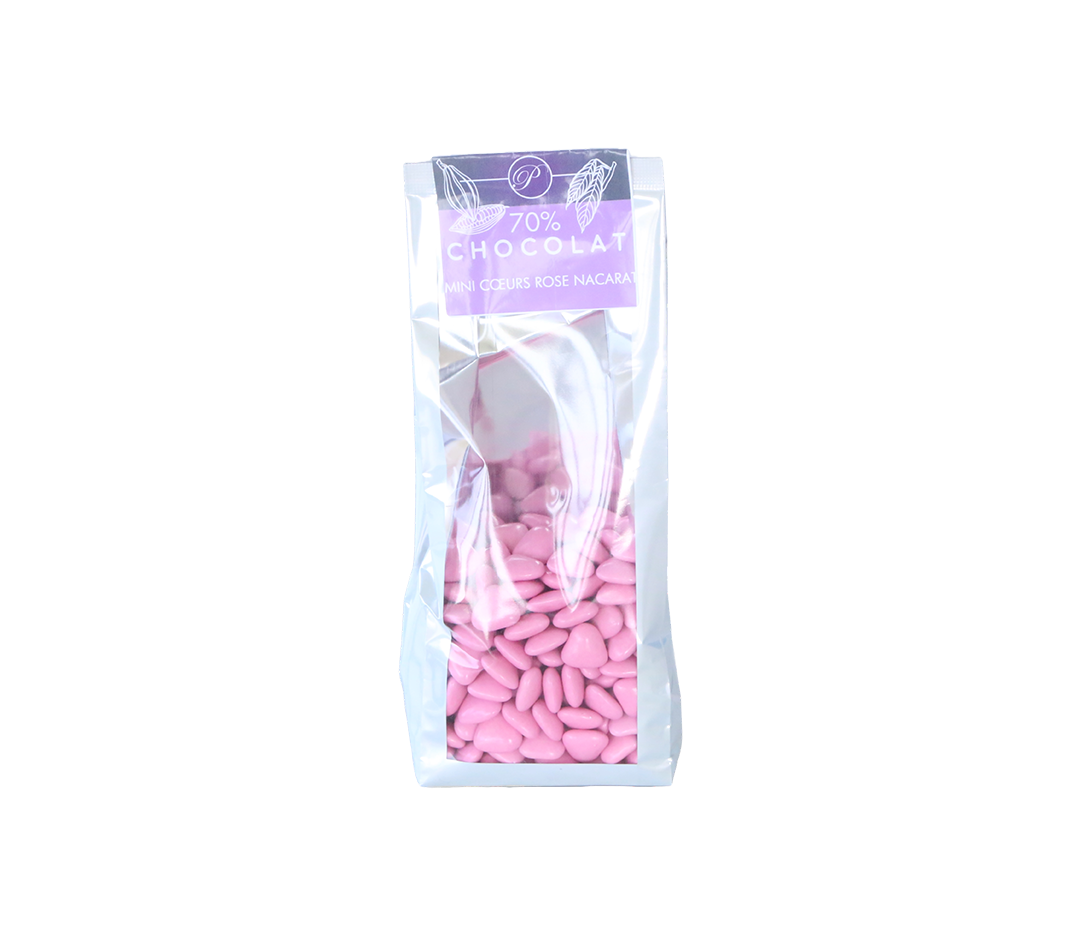 Dragées Mini-cœurs  rose - 250g