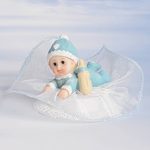 Sujet baptême bleu - 9cm