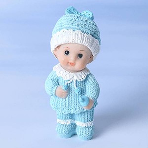 Bébé en résine bleu - 7,5cm