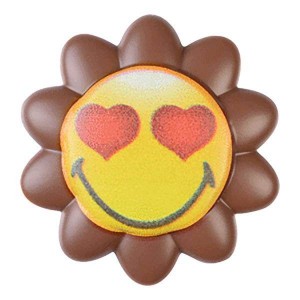 Fleur smiley chocolat- x4