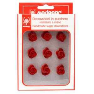 Mini fleurs en sucre rouge - 81g