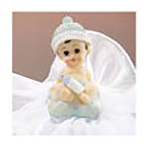Sujet bébé bleu assis