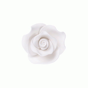Roses blanches en sucre - x4