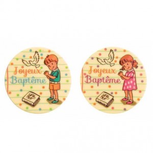 Disque chocolat baptême