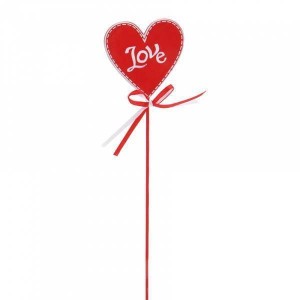 Coeur rouge sur pic