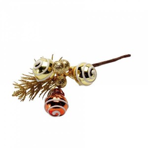 Piquet sapin boule or et bronze
